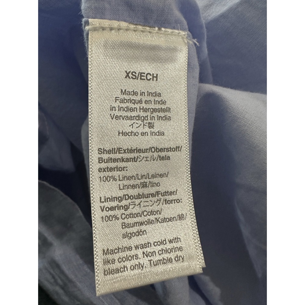 J.crew 100% Linen Button Back Shift Dress in Beauchamps J2466 Blue Size XS - Picture 7 of 12